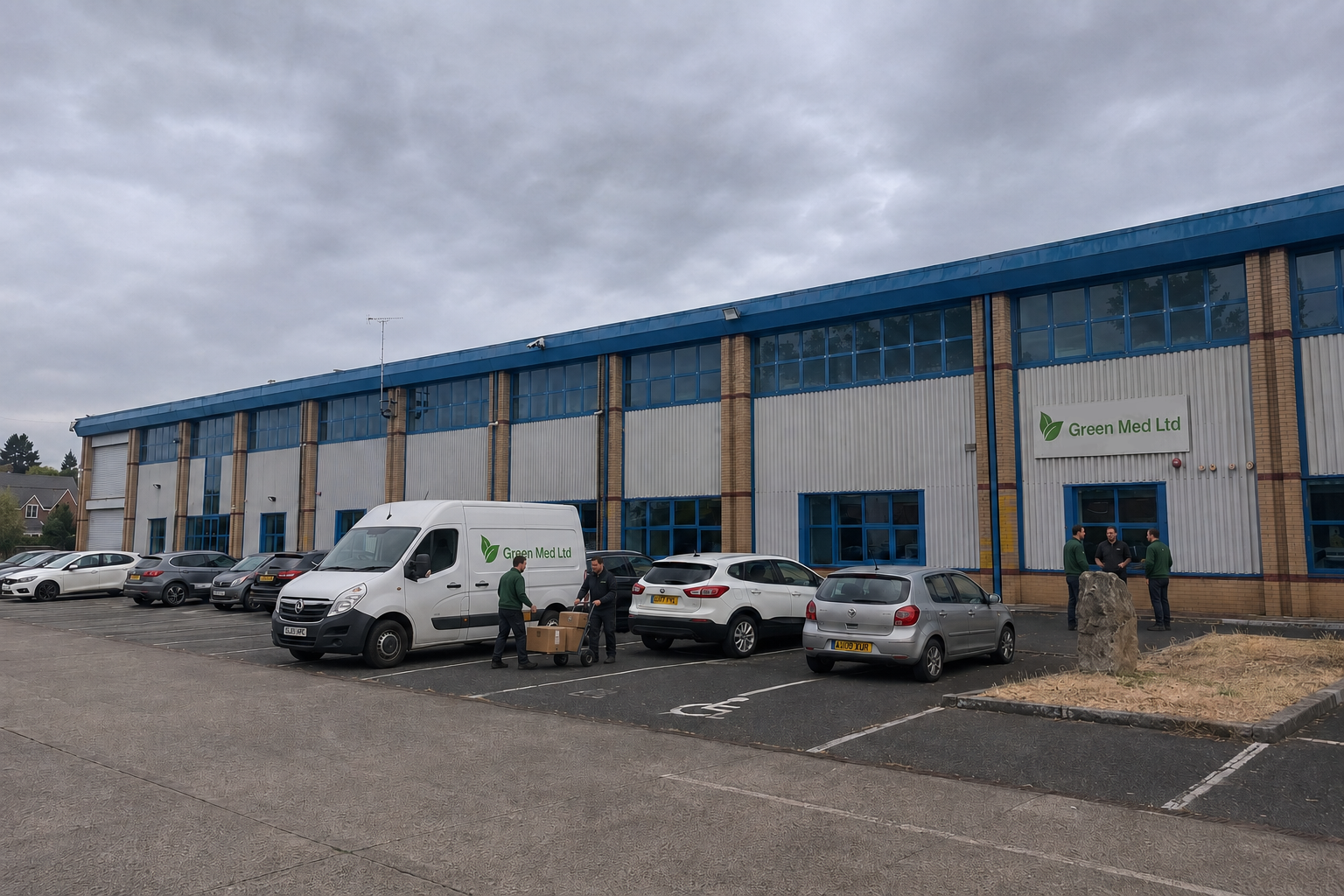 Green Med Ltd. manufacturing facility exterior, Calne, Wiltshire